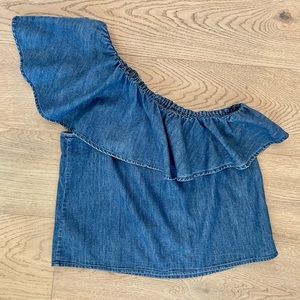 Gap denim one shoulder top